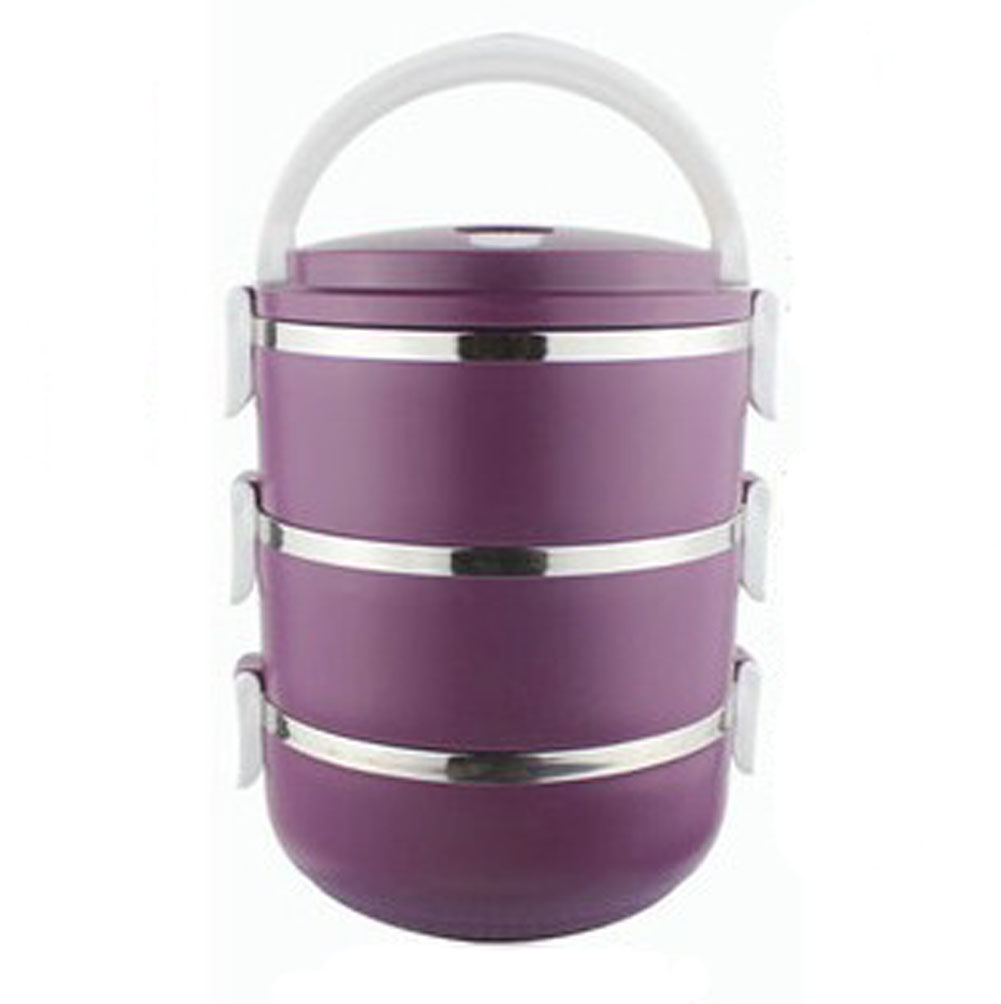 Insulated Lunch Box - Stainless Steel - Yellow - Purple - ApolloBox